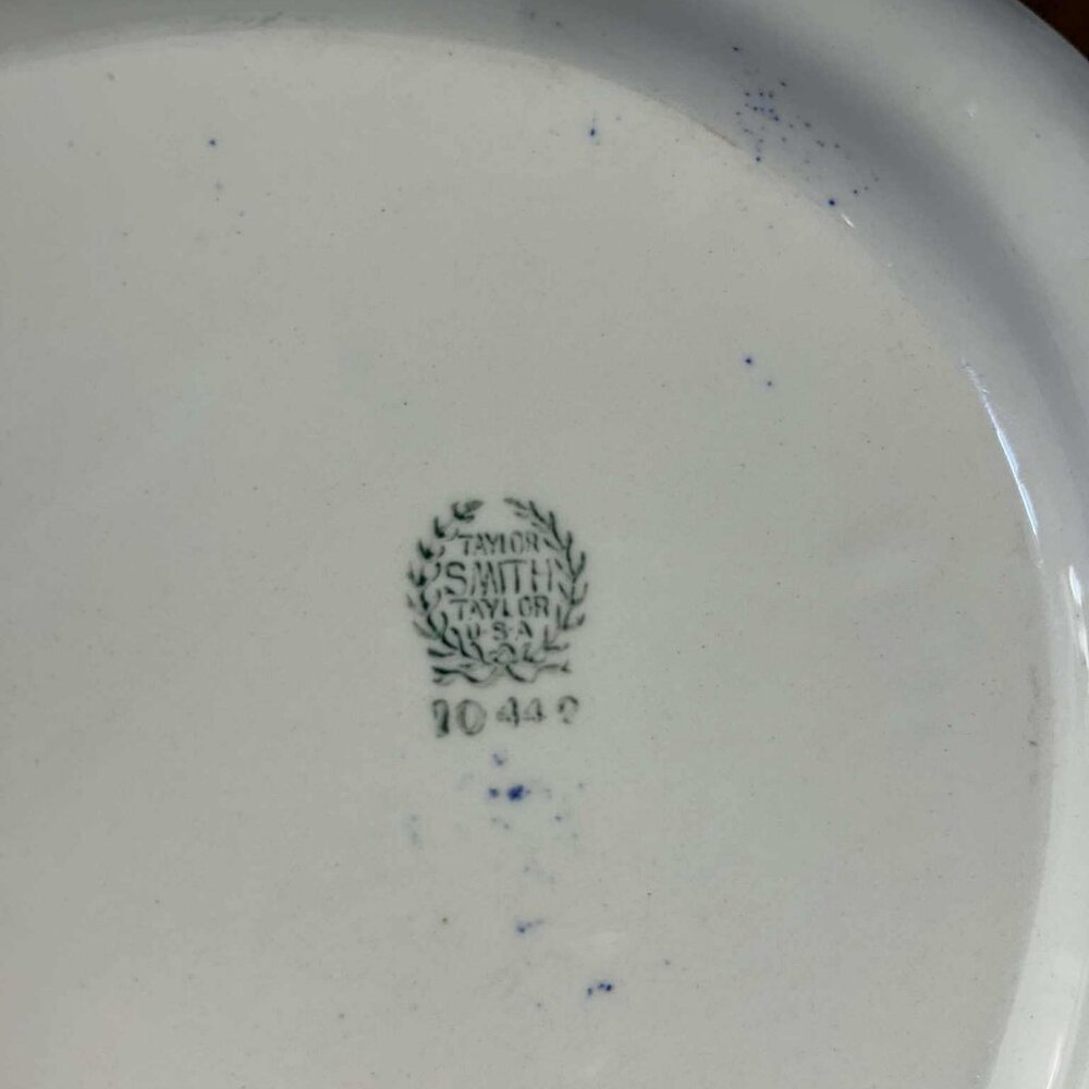 Vintage Taylor Smith & Taylor Dogwood Blue oval platter - Picture 7 of 10